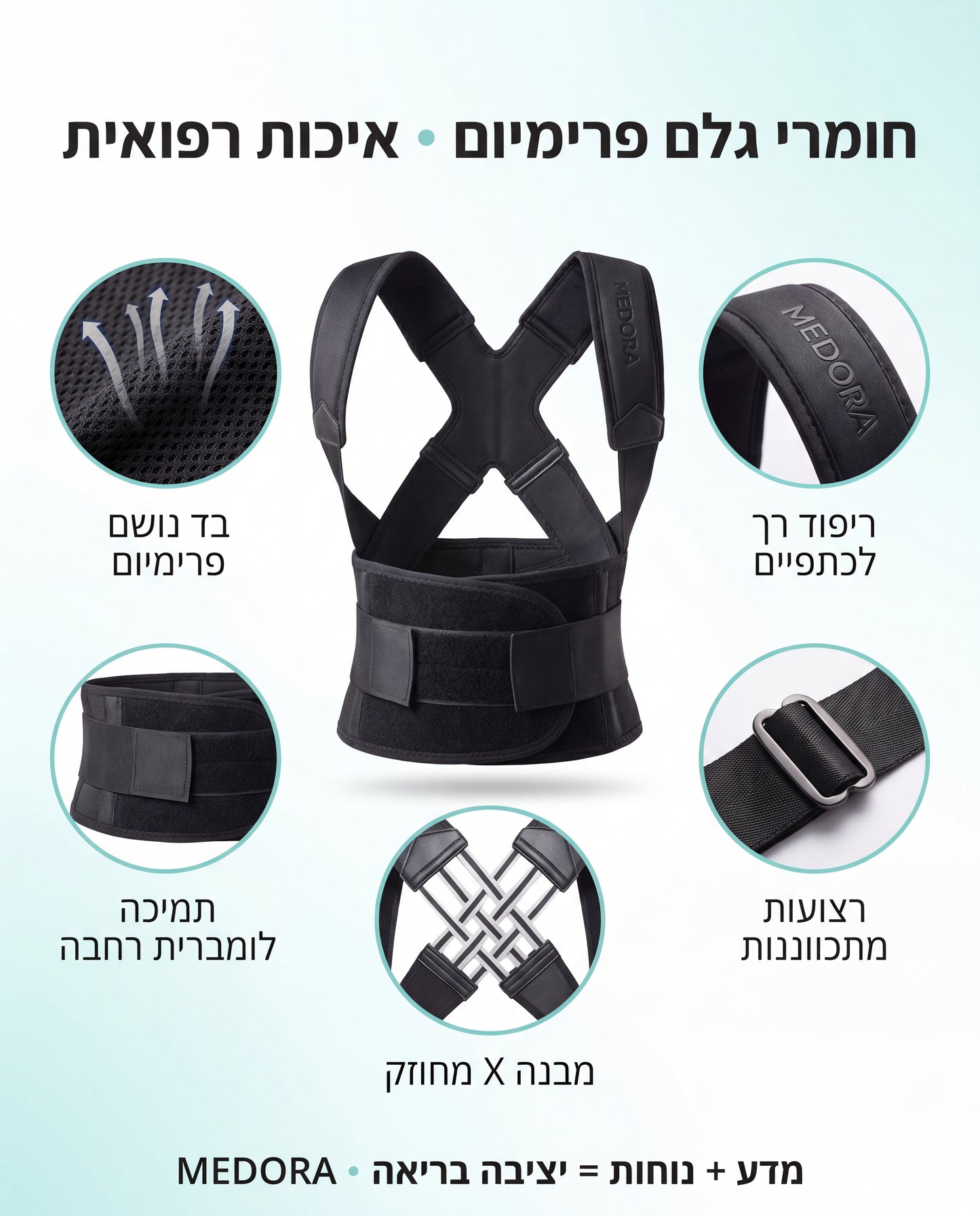 StraightBack™ - רצועת יציבה רפואית מתקדמת