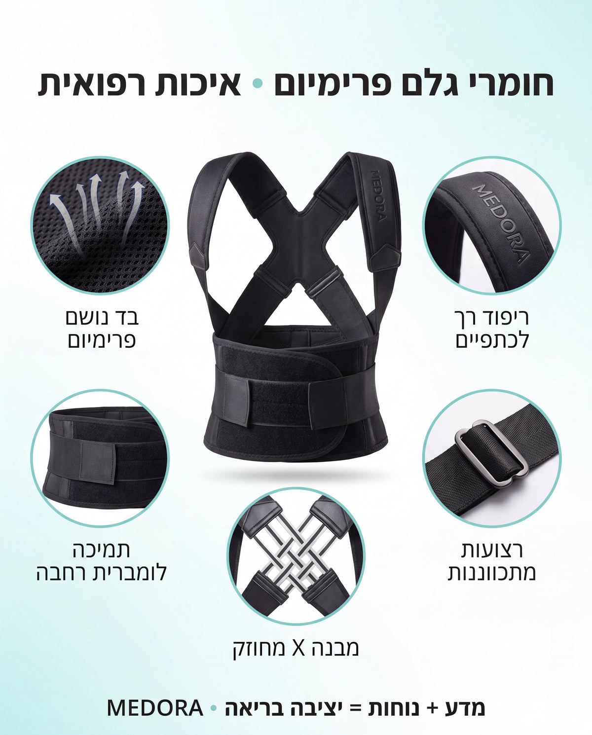 StraightBack™ - רצועת יציבה רפואית מתקדמת